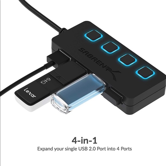 Brand New Sabrent 4-Port USB 2.0 Hub With Power Switches - Picture 4 of 11